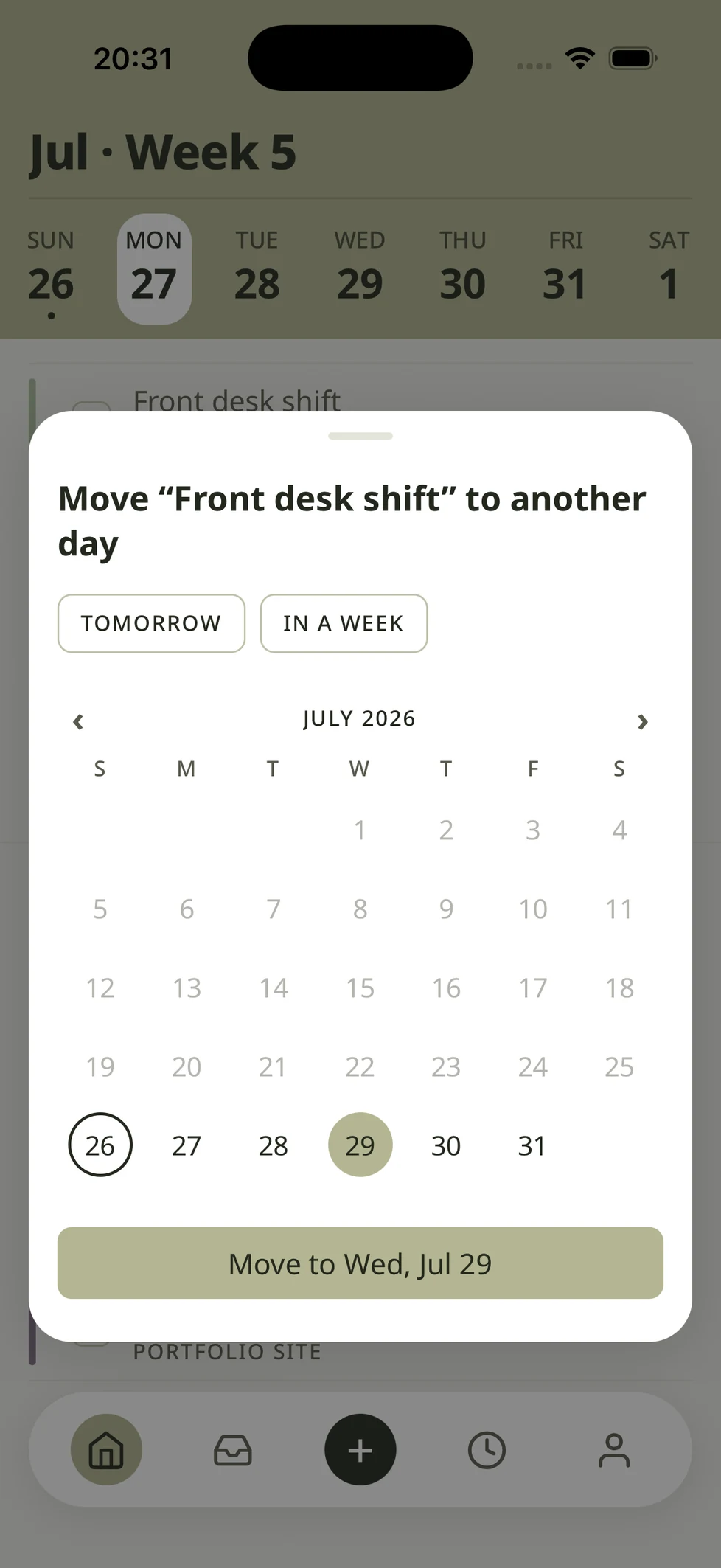 The rebuilt day after a reschedule