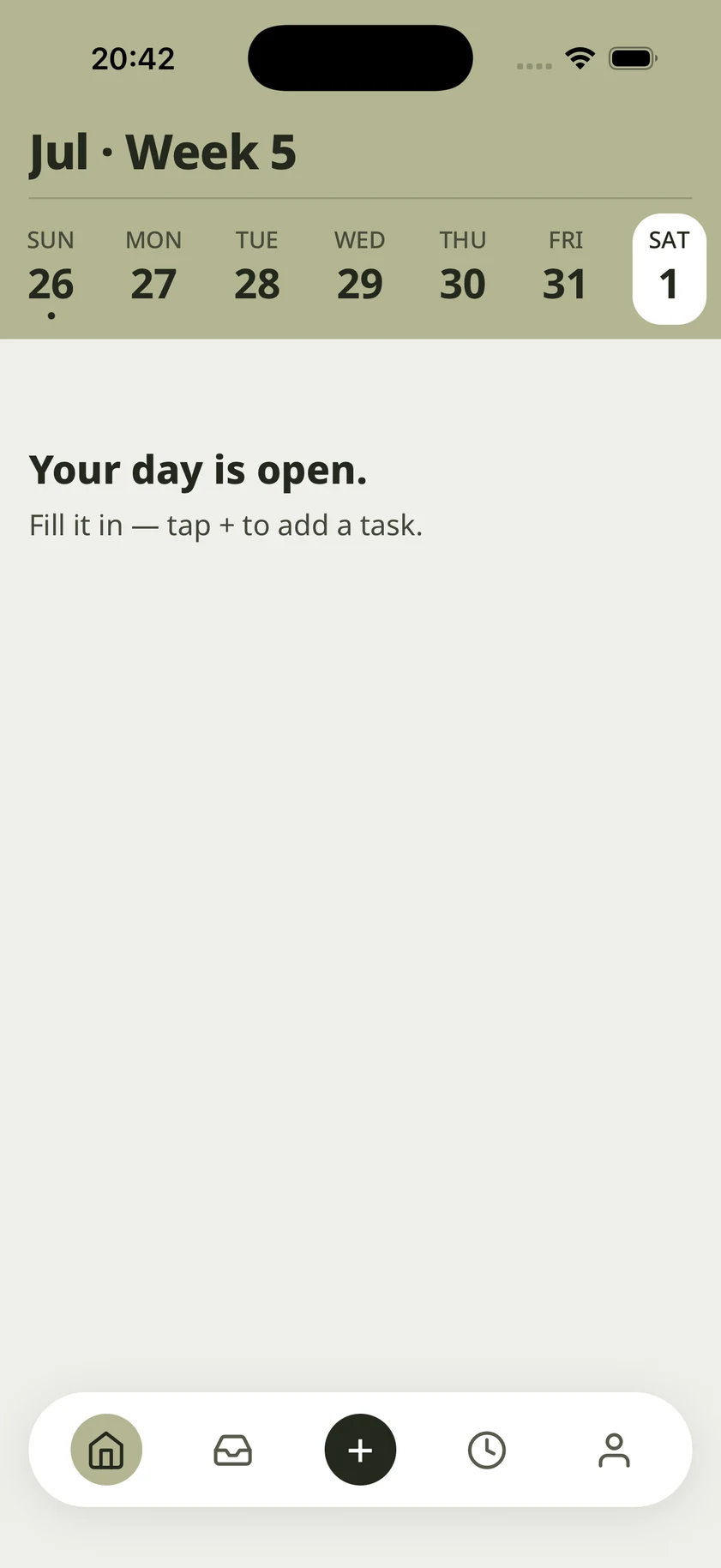The Today screen