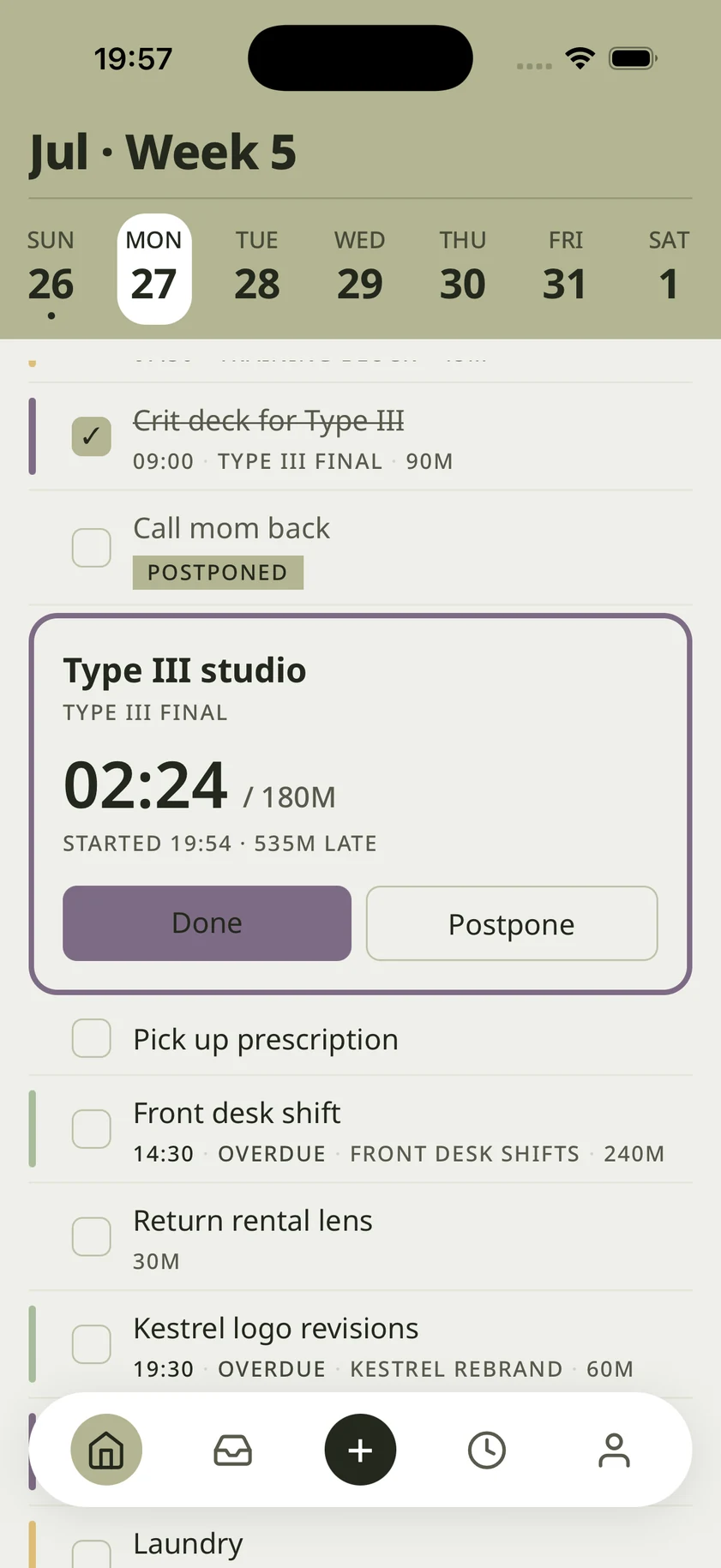 A task in progress