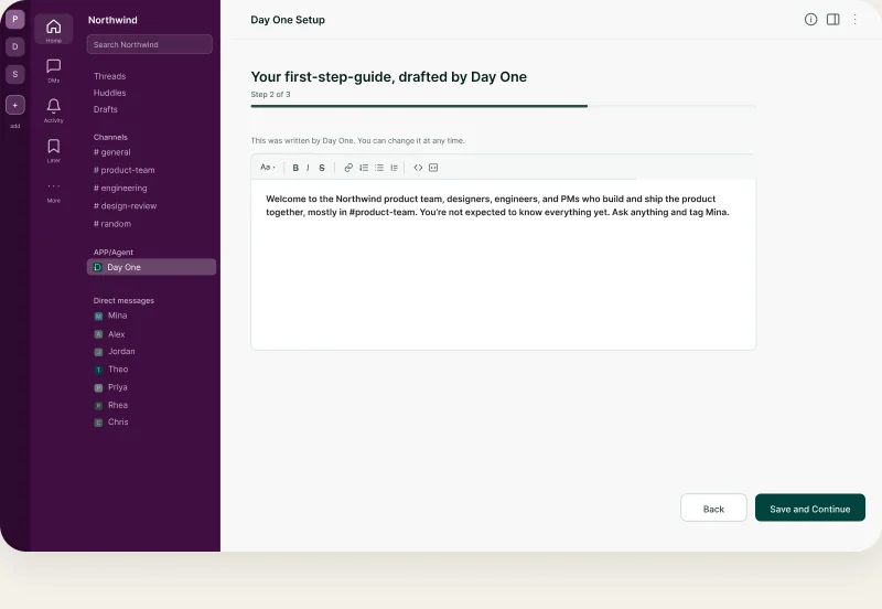 The host editing an AI-drafted welcome message