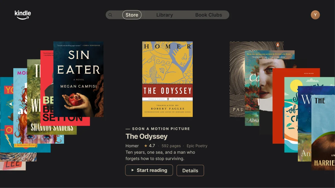 Discovery home screen, a wall of covers